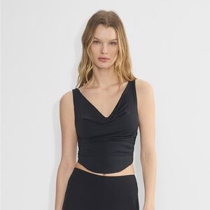 Black Aritzia Sleeveless Ruched Top